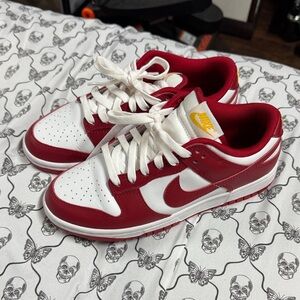 Nike red and White Low-Top Sneakers